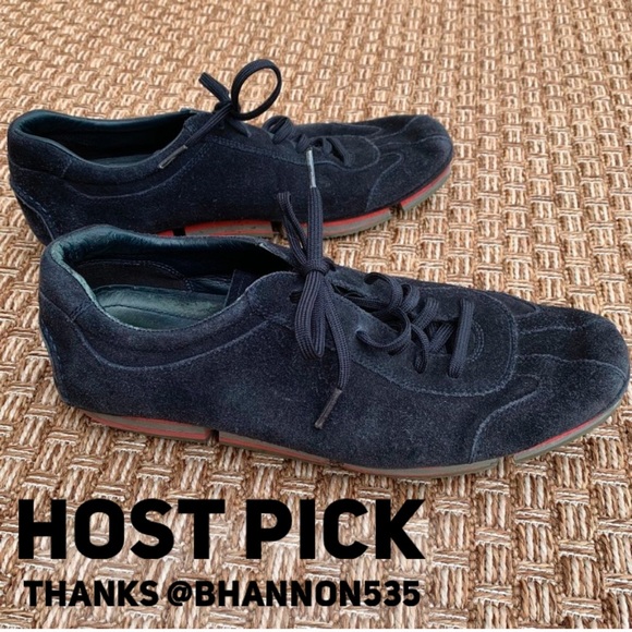 Prada Men's Suede Leather Casual Sneakers Shoes - Picture 1 of 16